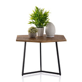 Olivia - Table d'appoint - noire - bois recyclé et métal - 56x48 cm
